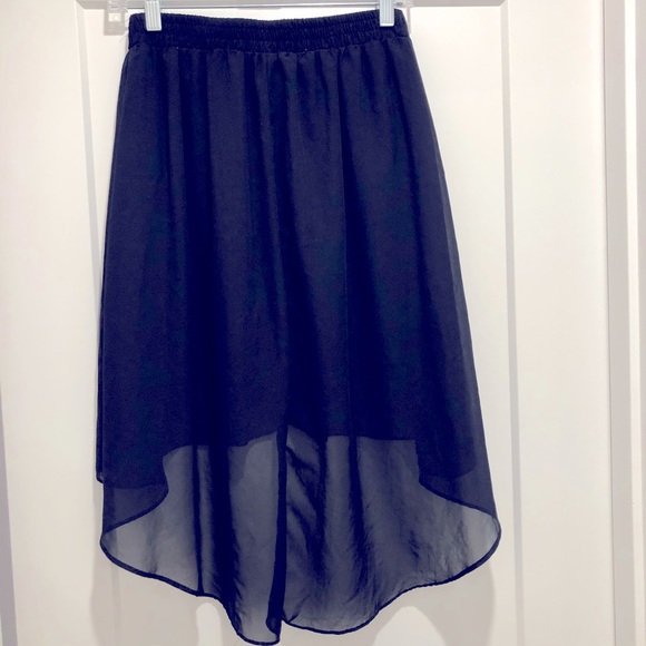 EUC Disney's  [D-Signed] High Low Black Zipper Skirt - Elastic Waistband! - Picture 4 of 9